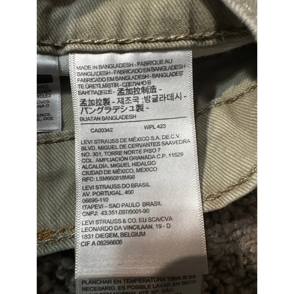 Levis 502 Athletic Taper Khaki Tan Chino Pants Mens 42X36 Stretch Cotton Denim